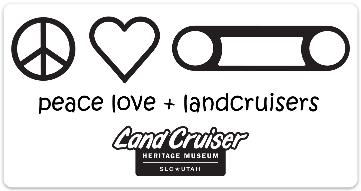 Decal: Peace love + land cruisers