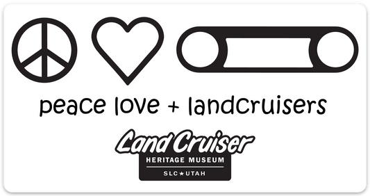 Decal: Peace love + land cruisers